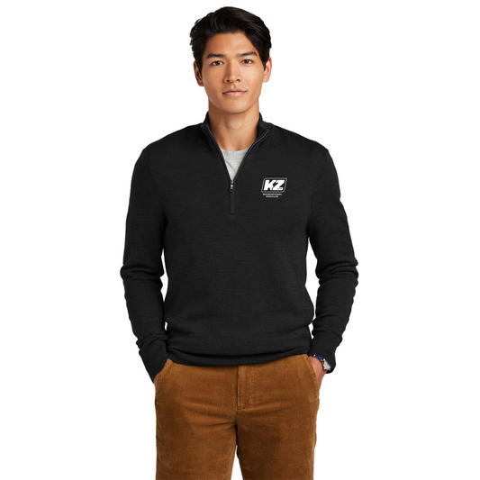 Brooks Brothers ® Washable Merino Birdseye 1/4-Zip Sweater - BB18412